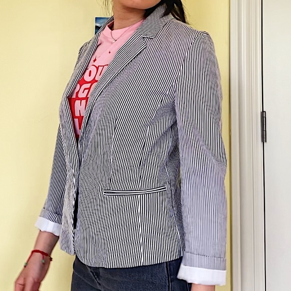 Ann Taylor Loft Pinstriped Blazer - Picture 1 of 4
